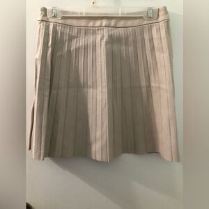 NWT, BB Dakota, Size 6, Faux Leather, Bone Color Mini Pleated Skirt